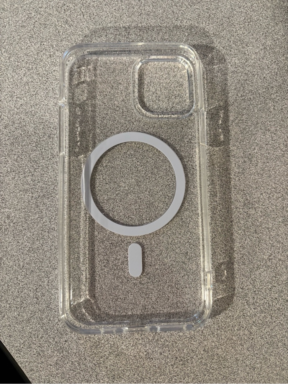 Clear MagSafe-Compatible Phone Case with White MagRing IPhone 15